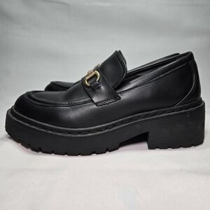 Steve Madden Platform Clog Loafers Womens 10 Black Chunky Acadamia 90s Y2K Retro